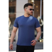 Defy Moda Erkek Ağaç Kabuğu Desenli Kısa Kollu T-Shirt