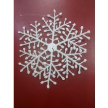 Özel Malzeme 20CM Çap Vintage Beyaz Kar Tanesi Noel 1 Adet