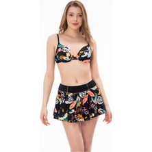 2025 Kreasyonu Desenli Etekli Bikini Takımı