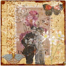 Vintage Aşk Temalı Çiçekli Uv Baskılı Alüminyum Dekoratif Duvar Levhası