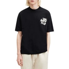 Defy Moda Erkek Baskılı Oversize T-Shirt - Siyah