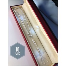 Erkek Gümüş Tesbih • Arpa Kesim Noktalı Orta Boy 18 gr Işıklı Kutuda