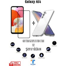 Samsung A14 6d Tam Kaplayan Ekran Koruyucu ve Şeffaf Kılıf 2li Avantajlı Paket