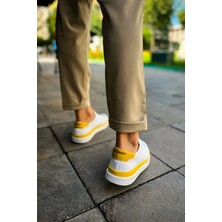 CH979 Santoni Gbt Spor Erkek Ayakkabı Beyaz/sarı