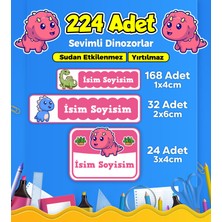 Sevimli Dinozor Temalı Okul Kreş Kişiye Özel Isim Etiket Seti - Model 211