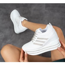 Okita Gizli Topuk Spor Ayakkabı Beyaz