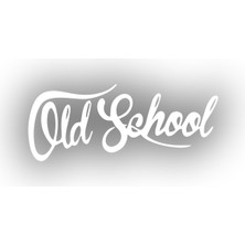 Old School Araba Sticker 17X17 cm Beyaz
