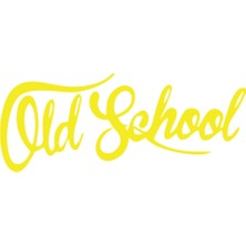 Old School Araba Sticker 17X17 cm Sarı
