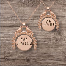 Modahilye 925 Ayar Gümüş Aşk Kumruları Rozegold Seni Seviyorum Tasarım Kolye