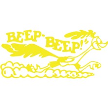 Beep Beep Araba Sticker 17X17 cm Sarı