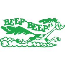 Beep Beep Araba Sticker 17X17 cm Yeşil