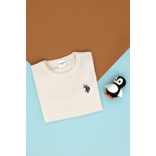 U.S. Polo Assn. Kız Çocuk Krem Basic Bisiklet Yaka Kazak 50275851-VR071