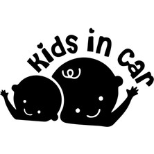 Kids In Car Araba Sticker 17X17 cm Siyah