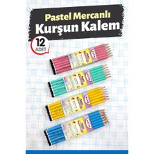 Mercanlı Kurşun Kalem Pastel Renk 12 Adet 1 Düzine