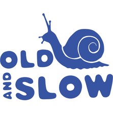 Old And Slow Salyangoz Araba Sticker 17X17 cm Mavi