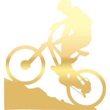 Bisiklet Araba Sticker 17X17 cm Gold