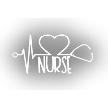 Nurse Araba Sticker 17X17 cm Beyaz