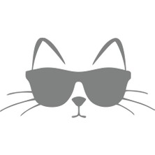 Güneş Gözlüğü Takan Kedi Araba Sticker 17X17 cm Gri