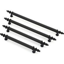 Tuana Rustik Alüminyum Metal Lüks Modern Mobilya Çekmece Mutfak Dolabı Kulpu Siyah-Siyah