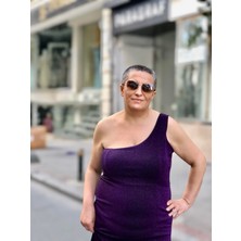 Sim Görünümlü Tek Omuz Önden Yırtmaçlı Abiye