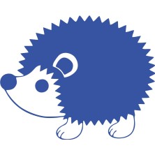 Sevimli Kirpi Araba Sticker 17X17 cm Mavi
