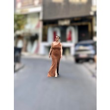 Sim Görünümlü Tek Omuz Önden Yırtmaçlı Abiye