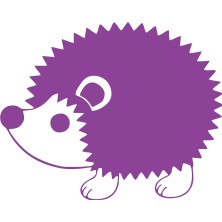 Sevimli Kirpi Araba Sticker 17X17 cm Mor