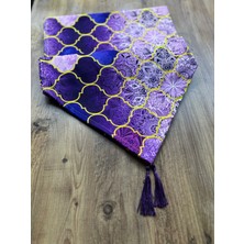 Mor Moroccan Duck Keten Runner ve 6'lı Mor Supla Seti