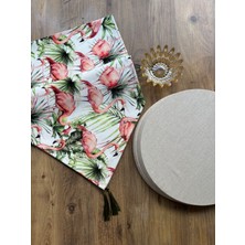 Flamingo Duck Keten Runner ve 6'lı Krem Supla Seti