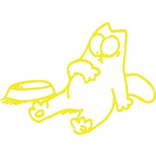 Komik Kedi Araba Sticker 17X17 cm Sarı