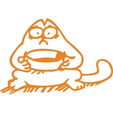 Komik Kedi Araba Sticker 17X17 cm Turuncu