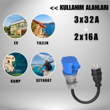 7,4kW Elektrikli Araç Şarj Cihazı için 50Cm Ev Tipi Fişli Dönüştürücü Adaptör