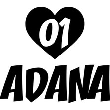 Kalpli 01 Adana Araba Sticker 17X17 cm Siyah