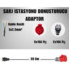11kW Elektrikli Araç Şarj Cihazı için 50Cm Ev Tipi Fişli Dönüştürücü Adaptör