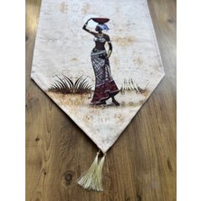 Afro Testi Duck Keten Runner ve 6'lı Siyah Supla Seti
