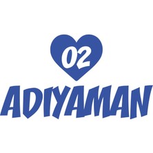 Kalpli 02 Adıyaman Araba Sticker 17X17 cm Mavi