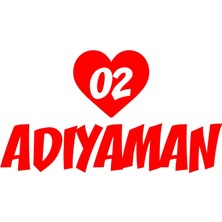 Kalpli 02 Adıyaman Araba Sticker 17X17 cm Kırmızı