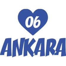 Kalpli 06 Ankara Araba Sticker 17X17 cm Mavi