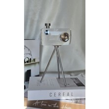 Tripot Ayaklı Kristal Cam Fotoğraf Makinesi Dekoratif Obje - Küçük Boy