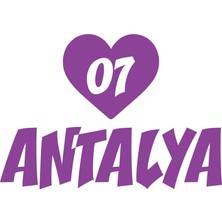 Kalpli 07 Antalya Araba Sticker 17X17 cm Mor