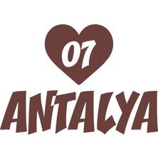 Kalpli 07 Antalya Araba Sticker 17X17 cm Kahverengi