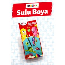 Tuğset Etiket Fatih 12 Renk Sulu Boya 12 Parça Canlı Renkler ile Çocuklar İçin Eğlenceli Boyama Seti