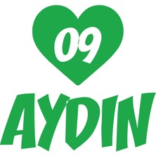 Kalpli 09 Aydın Araba Sticker 17X17 cm Yeşil