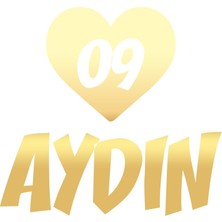 Kalpli 09 Aydın Araba Sticker 17X17 cm Gold