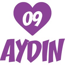 Kalpli 09 Aydın Araba Sticker 17X17 cm Mor