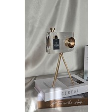 Tripot Ayaklı Kristal Cam Fotoğraf Makinesi Dekoratif Obje - Büyük Boy