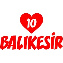 Kalpli 10 Balıkesir Araba Sticker 17X17 cm Kırmızı