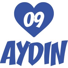 Kalpli 09 Aydın Araba Sticker 17X17 cm Mavi
