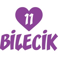 Kalpli 11 Bilecik Araba Sticker 17X17 cm Mor