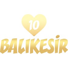 Kalpli 10 Balıkesir Araba Sticker 17X17 cm Gold